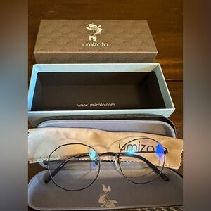 UMIZATO Blue Light Blocking Computer Gaming Glasses Unisex Black‎ Wire Frame